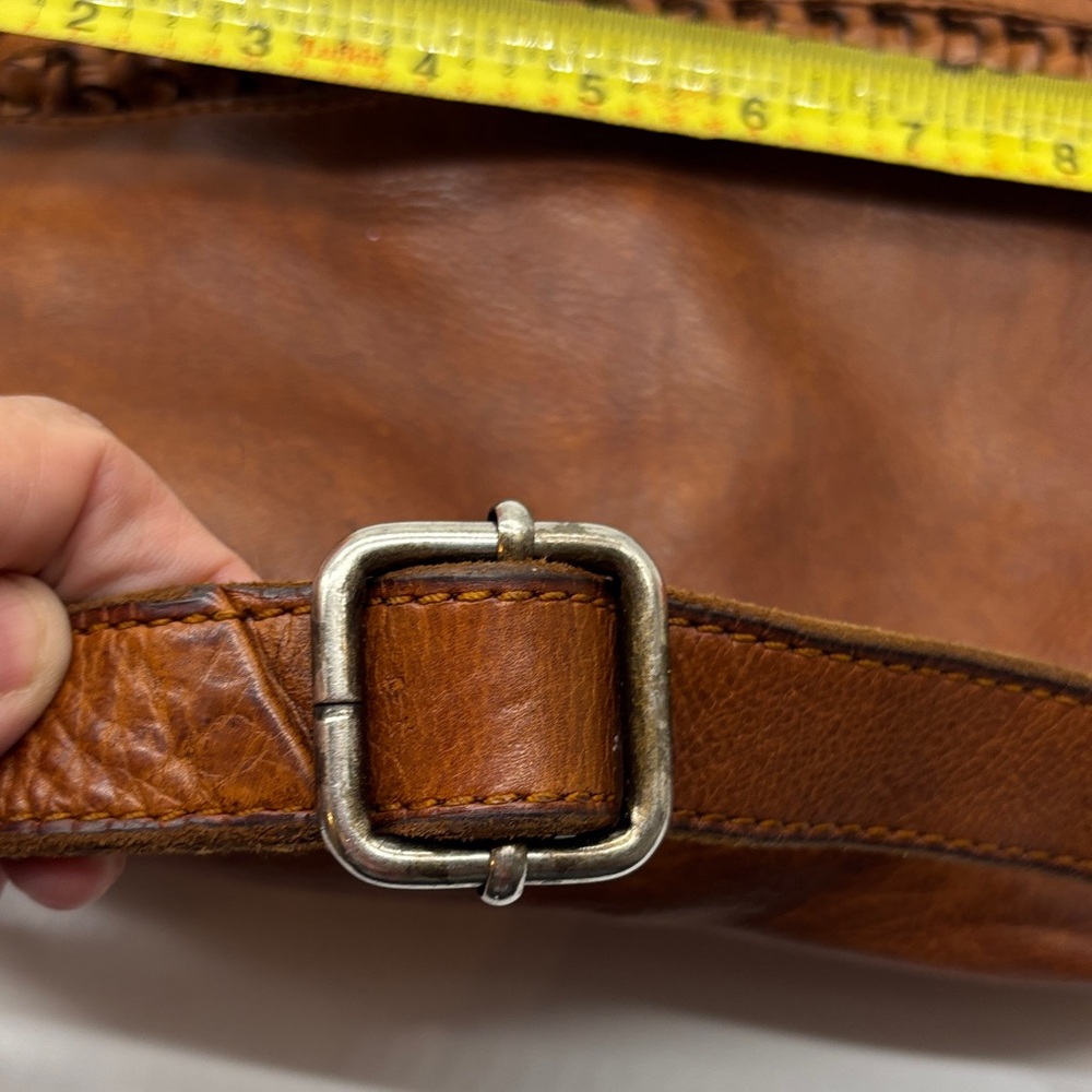 Vilenca Brown Braided Boho Leather Crossbody Bag BRN8530A - Picture 12 of 13